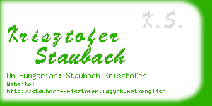 krisztofer staubach business card